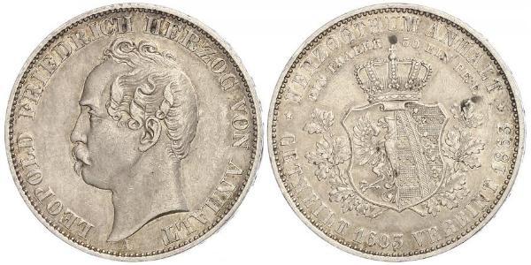 1 Thaler 安哈尔特-德绍 / 安哈尔特公国 (1806 - 1918) 銀 利奥波德四世 (安哈尔特) (1794 - 1871)