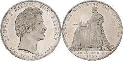 1 Thaler 巴伐利亞王國 (1806 - 1918) 銀 路德维希一世 (巴伐利亚)