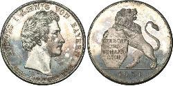 1 Thaler 巴伐利亞王國 (1806 - 1918) 銀 路德维希一世 (巴伐利亚)