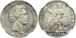 1 Thaler 巴伐利亞王國 (1806 - 1918) 銀 路德维希一世 (巴伐利亚)