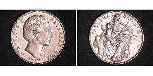 1 Thaler 巴伐利亞王國 (1806 - 1918) 銀 路德维希二世 (巴伐利亚)
