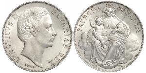 1 Thaler 巴伐利亞王國 (1806 - 1918) 銀 路德维希二世 (巴伐利亚)