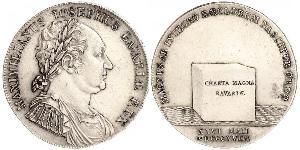 1 Thaler 巴伐利亞王國 (1806 - 1918) 銀 马克西米利安一世 (巴伐利亚国王) (1756 - 1825)