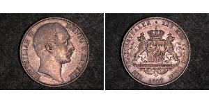 1 Thaler 巴伐利亞王國 (1806 - 1918) 銀 马克西米利安二世 (巴伐利亚国王)
