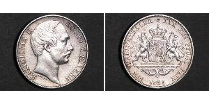 1 Thaler 巴伐利亞王國 (1806 - 1918) 銀 马克西米利安二世 (巴伐利亚国王)