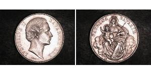 1 Thaler 巴伐利亞王國 (1806 - 1918) 銀 路德维希二世 (巴伐利亚)