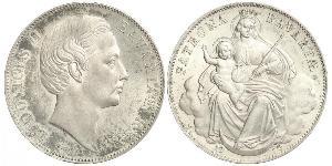 1 Thaler 巴伐利亞王國 (1806 - 1918) 銀 路德维希二世 (巴伐利亚)