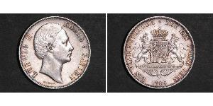 1 Thaler 巴伐利亞王國 (1806 - 1918) 銀 路德维希二世 (巴伐利亚)