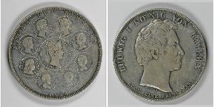 1 Thaler 巴伐利亞王國 (1806 - 1918) 銀 路德维希一世 (巴伐利亚)