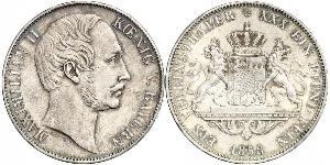 1 Thaler 巴伐利亞王國 (1806 - 1918) 銀 马克西米利安二世 (巴伐利亚国王)