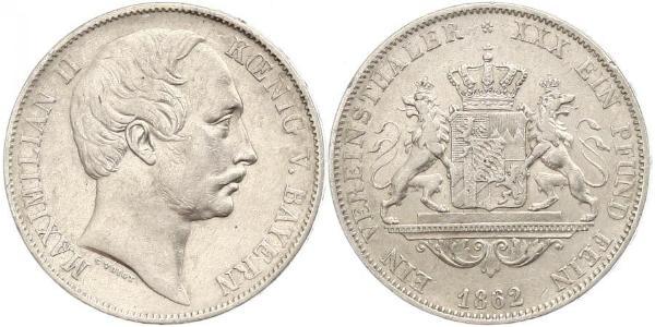 1 Thaler 巴伐利亞王國 (1806 - 1918) 銀 马克西米利安二世 (巴伐利亚国王)