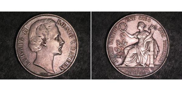 1 Thaler 巴伐利亞王國 (1806 - 1918) 銀 路德维希二世 (巴伐利亚)
