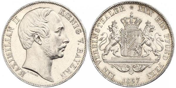 1 Thaler 巴伐利亞王國 (1806 - 1918) 銀 马克西米利安二世 (巴伐利亚国王)