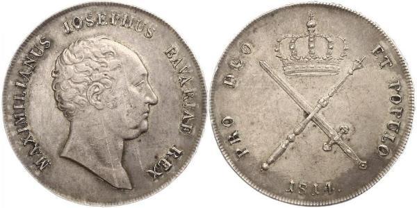 1 Thaler 巴伐利亞王國 (1806 - 1918) 銀 马克西米利安一世 (巴伐利亚国王) (1756 - 1825)