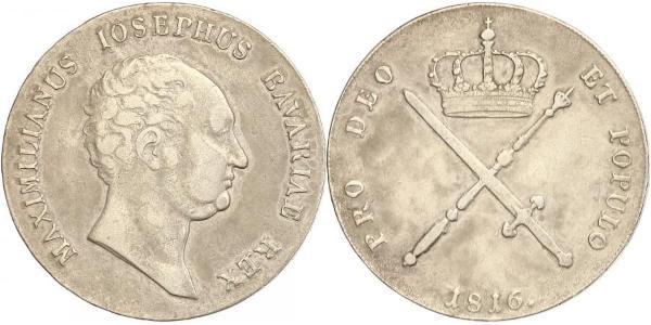 1 Thaler 巴伐利亞王國 (1806 - 1918) 銀 马克西米利安一世 (巴伐利亚国王) (1756 - 1825)