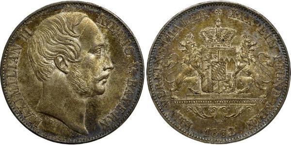 1 Thaler 巴伐利亞王國 (1806 - 1918) 銀 马克西米利安二世 (巴伐利亚国王)