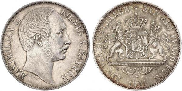 1 Thaler 巴伐利亞王國 (1806 - 1918) 銀 马克西米利安二世 (巴伐利亚国王)