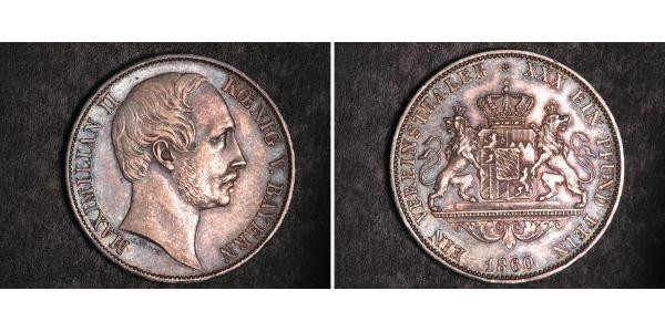 1 Thaler 巴伐利亞王國 (1806 - 1918) 銀 马克西米利安二世 (巴伐利亚国王)