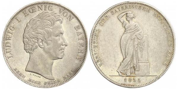 1 Thaler 巴伐利亞王國 (1806 - 1918) 銀 路德维希一世 (巴伐利亚)