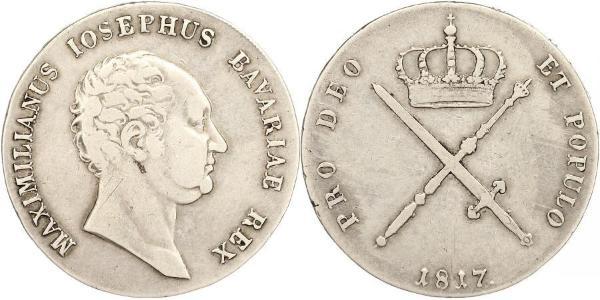 1 Thaler 巴伐利亞王國 (1806 - 1918) 銀 马克西米利安一世 (巴伐利亚国王) (1756 - 1825)