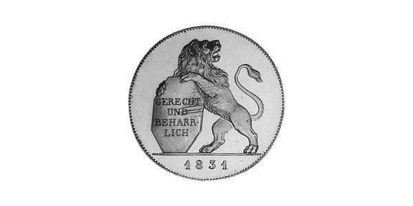 1 Thaler 巴伐利亞王國 (1806 - 1918) 銀 路德维希一世 (巴伐利亚)