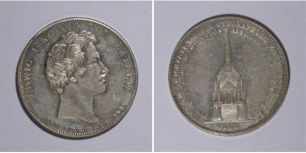 1 Thaler 巴伐利亞王國 (1806 - 1918) 銀 路德维希一世 (巴伐利亚)