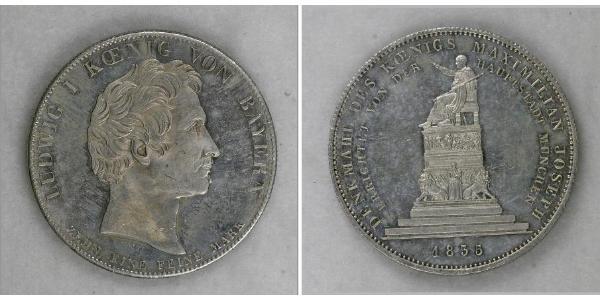 1 Thaler 巴伐利亞王國 (1806 - 1918) 銀 路德维希一世 (巴伐利亚)