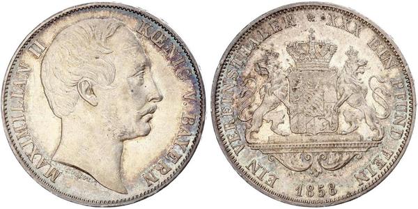 1 Thaler 巴伐利亞王國 (1806 - 1918) 銀 马克西米利安二世 (巴伐利亚国王)