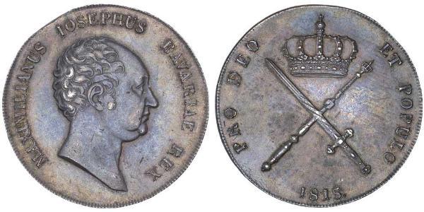 1 Thaler 巴伐利亞王國 (1806 - 1918) 銀 马克西米利安一世 (巴伐利亚国王) (1756 - 1825)
