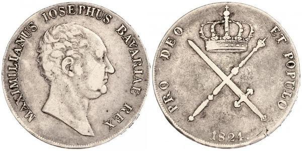 1 Thaler 巴伐利亞王國 (1806 - 1918) 銀 马克西米利安一世 (巴伐利亚国王) (1756 - 1825)
