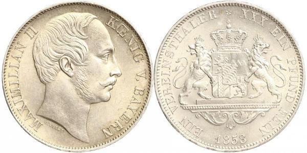 1 Thaler 巴伐利亞王國 (1806 - 1918) 銀 马克西米利安二世 (巴伐利亚国王)
