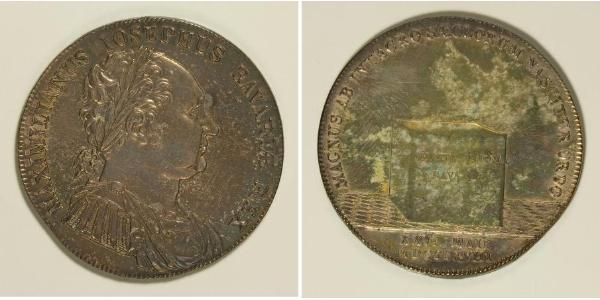 1 Thaler 巴伐利亞王國 (1806 - 1918) 銀 马克西米利安一世 (巴伐利亚国王) (1756 - 1825)