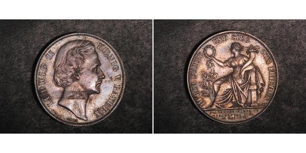 1 Thaler 巴伐利亞王國 (1806 - 1918) 銀 路德维希二世 (巴伐利亚)