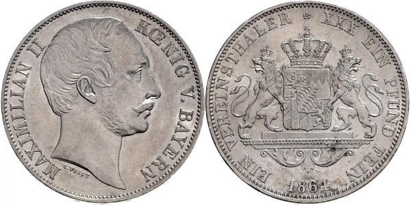 1 Thaler 巴伐利亞王國 (1806 - 1918) 銀 马克西米利安二世 (巴伐利亚国王)