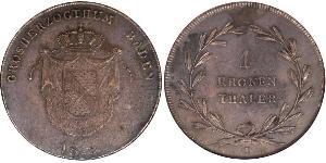 1 Thaler 巴登大公國 (1806 - 1918) 銀 卡尔·路德维希·弗里德里希 (巴登) (1786 - 1818)