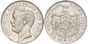 1 Thaler 巴登大公國 (1806 - 1918) 銀 弗里德里希一世 (巴登)