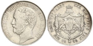1 Thaler 巴登大公國 (1806 - 1918) 銀 弗里德里希一世 (巴登)