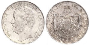 1 Thaler 巴登大公國 (1806 - 1918) 銀 弗里德里希一世 (巴登)