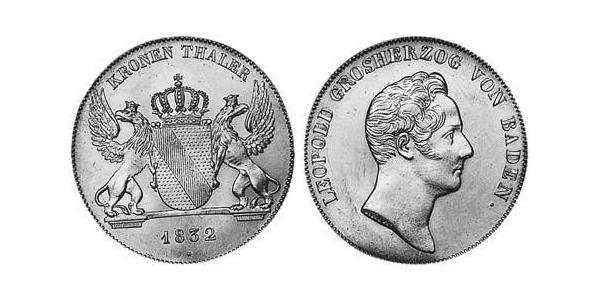 1 Thaler 巴登大公國 (1806 - 1918) 銀 