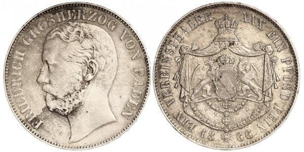 1 Thaler 巴登大公國 (1806 - 1918) 銀 弗里德里希一世 (巴登)