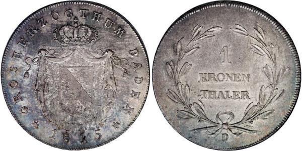 1 Thaler 巴登大公國 (1806 - 1918) 銀 