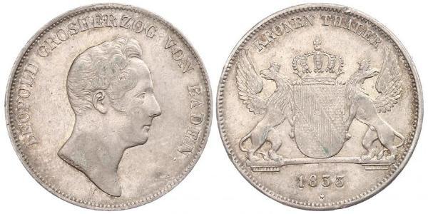 1 Thaler 巴登大公國 (1806 - 1918) 銀 利奥波德 (巴登)