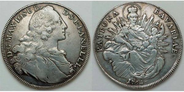 1 Thaler 德国 銀 Maximilian III Joseph, Elector of Bavaria (1727 – 1777)