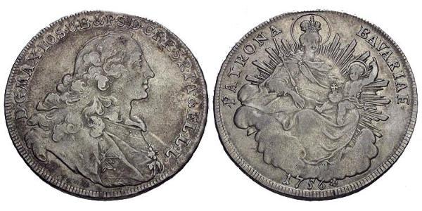 1 Thaler 德国 銀 Maximilian III Joseph, Elector of Bavaria (1727 – 1777)