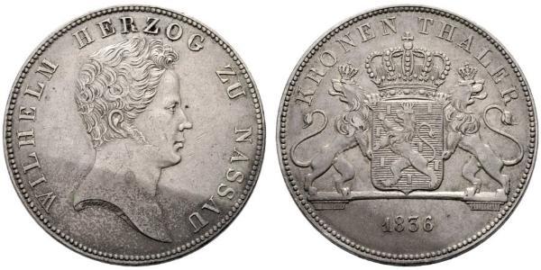 1 Thaler 拿骚公国 (1806 - 1866) 銀 威廉 (拿騷公爵)