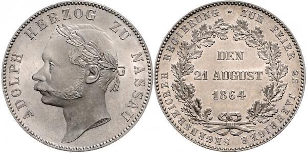 1 Thaler 拿骚公国 (1806 - 1866) 銀 阿道夫 (卢森堡大公)