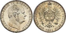 1 Thaler 普魯士王國 (1701 - 1918) 銀 腓特烈·威廉四世 (1795 - 1861)