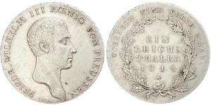 1 Thaler 普魯士王國 (1701 - 1918) 銀 腓特烈·威廉三世 (1770 -1840)