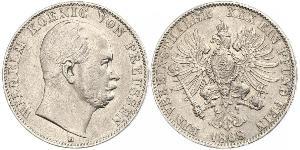1 Thaler 普魯士王國 (1701 - 1918) 銀 威廉一世 (德国)