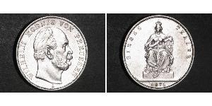 1 Thaler 普魯士王國 (1701 - 1918) 銀 威廉一世 (德国)